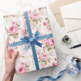 Papel De Presente Pétalas Rosadas Brilham