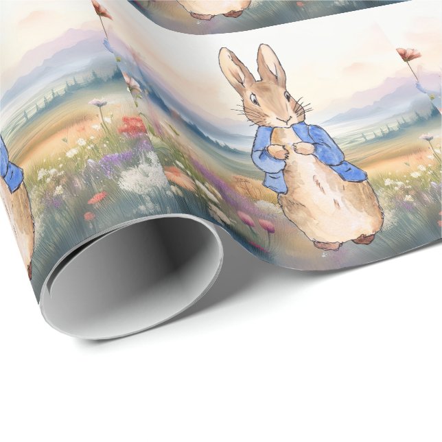 Papel De Presente Peter, o campo de flores silvestres do Coelho (Ponta do rolo)