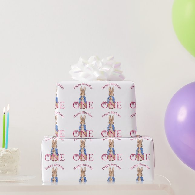Papel De Presente Peter o Coelho Primeiro Aniversário (Presentes para festas)