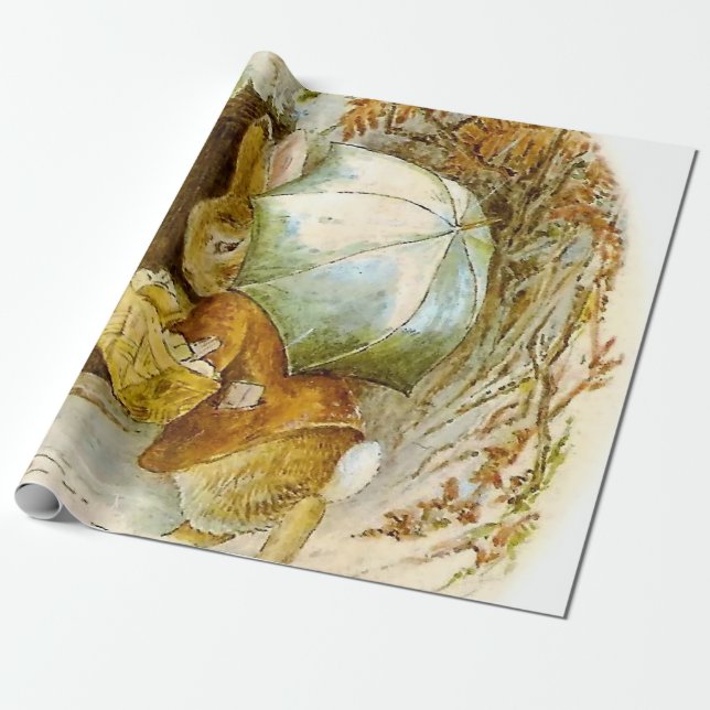 Papel De Presente "Peter Rabbit com o guarda-chuva de inverno" por B (Desenrolado)
