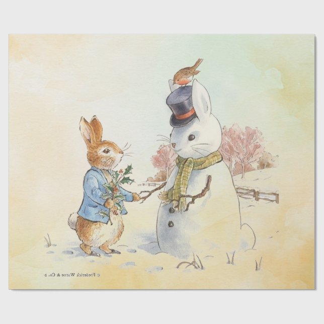 Papel De Presente Peter Rabbit (homem de neve) (Aberto)