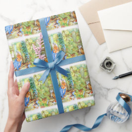 Papel De Presente Peter Rabbit Sob Cerca De Jardim