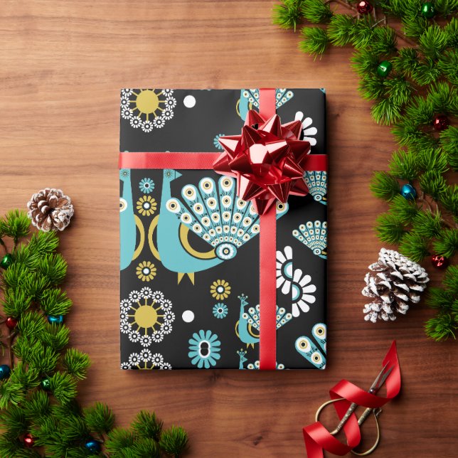 Papel De Presente Pheasant Peacock Art (Presente de Natal)