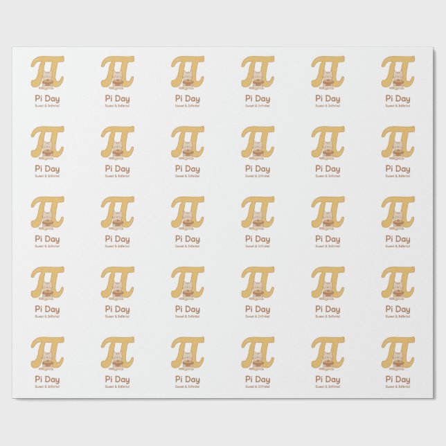 Papel De Presente Pi Day Cute Cat Postcard – Sweet & Infinite | Math (Aberto)