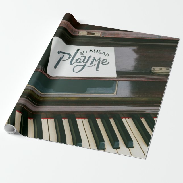 Papel De Presente Piano bonito (Desenrolado)