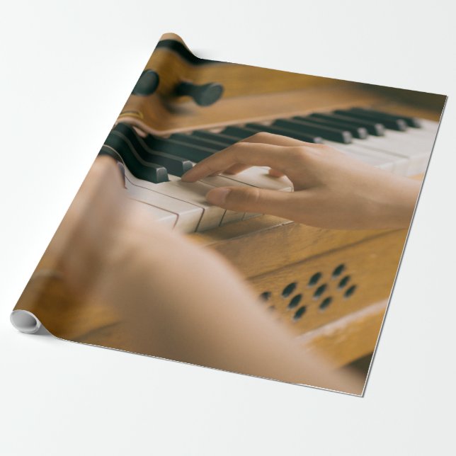 Papel De Presente Piano bonito (Desenrolado)