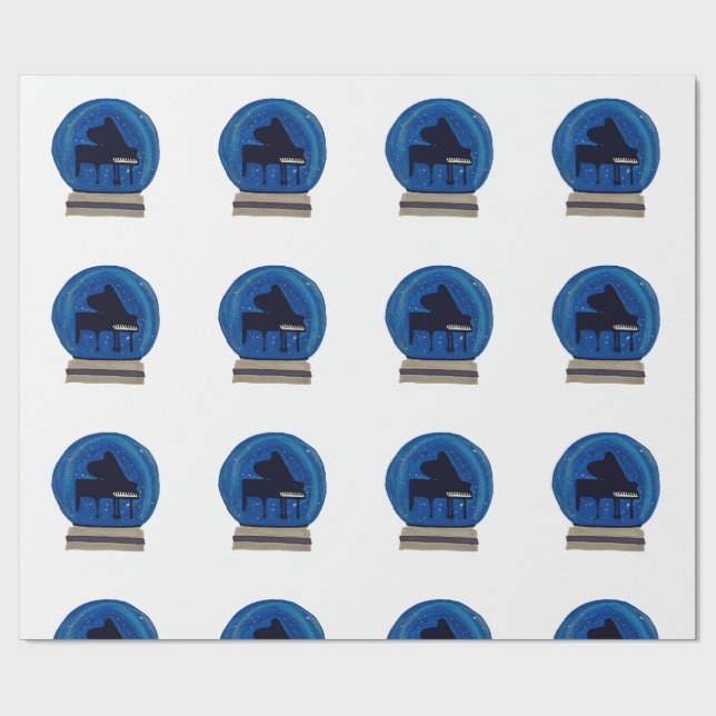 Papel De Presente Piano num globo de neve (Aberto)