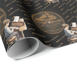 Papel De Presente Piano Victor Música Antiga Gravação Criança