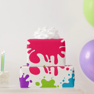 Papel De Presente Piant Spat Colorida