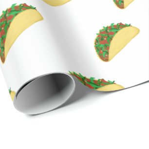 Papel De Presente Picante! Teste padrão saboroso do Taco no branco