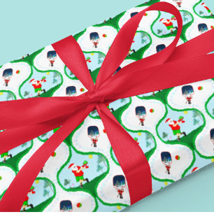 Papel De Presente Pickle ball Natal com Papai Noel na Flórida