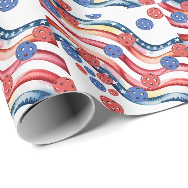 Papel De Presente Pickleball  American themed for 4th July  (Ponta do rolo)