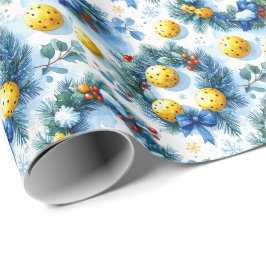 Papel De Presente Pickleball Christmas themed