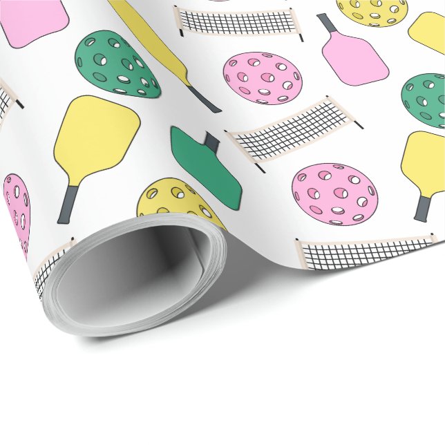 Papel De Presente Pickleball Gift Wrapping Paper (Ponta do rolo)