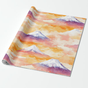 Papel De Presente Picos do Pôr do Sol – Paisagem de Sonho da Montanh