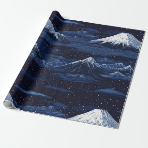 Papel De Presente Picos Estrelados – Céu da Montanha à Meia-Noite (3