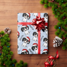 Papel De Presente Piebald Dachshund Natal Nome Personalizado Cachorr