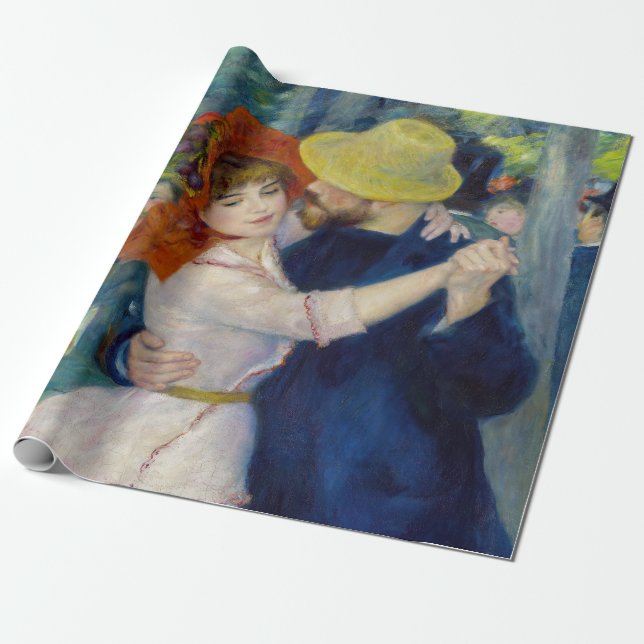 Papel De Presente Pierre-Auguste Renoir - Dança em Bougal (Desenrolado)