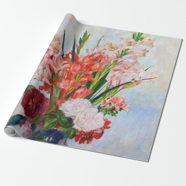Papel De Presente Pierre-Auguste Renoir - Gladíolos (Desenrolado)