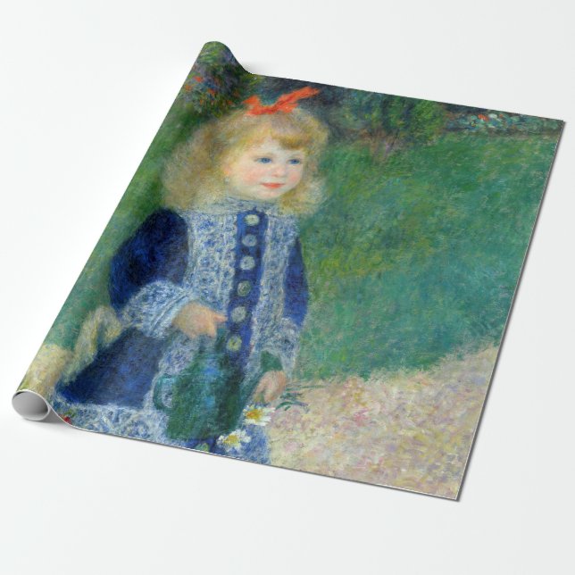 Papel De Presente Pierre-Auguste Renoir - Uma garota com uma lata de (Desenrolado)