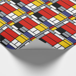 Papel De Presente Piet Mondrian, Composição com Plano Vermelho Grand