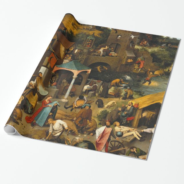Papel De Presente Pieter Bruegel, o Velho - Os Provérbios Holandeses (Desenrolado)