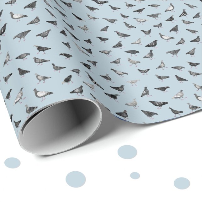 Papel De Presente Pigeon Pattern (Fun Pigeon gift wrapping paper roll for bird lovers.)