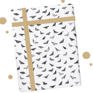 Papel De Presente Pigeon Pattern