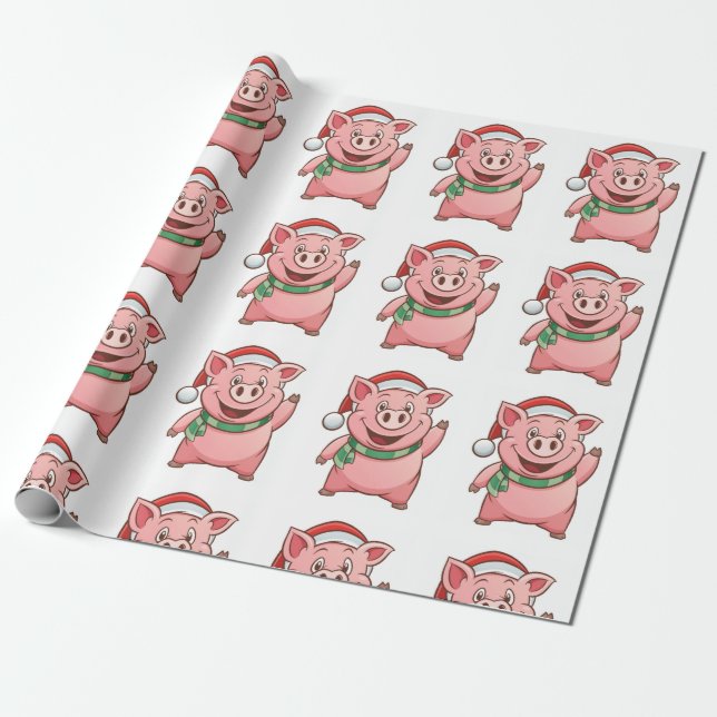 Papel De Presente Piggy Natal (Desenrolado)