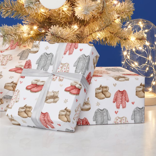 Papel De Presente Pijamas Confortáveis Padrão Boho Chás de Bebê (Feriados)