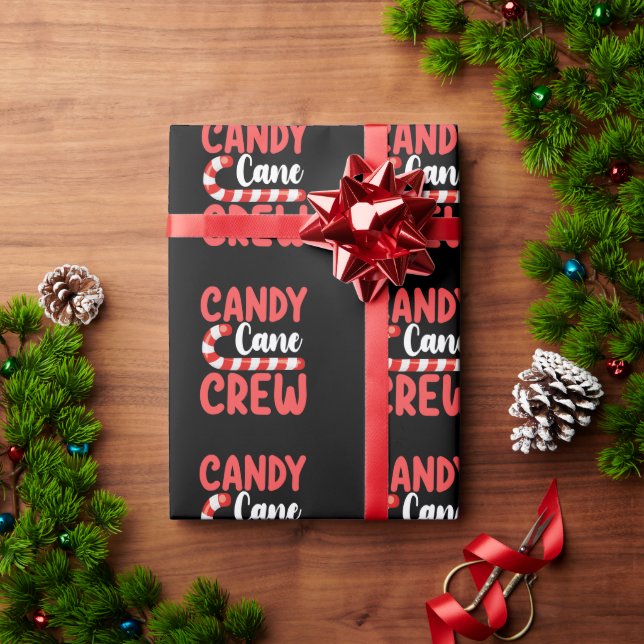 Papel De Presente Pijamas de Natal da Equipe Candy Cane para Família (Presente de Natal)
