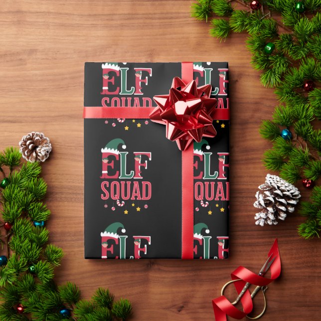 Papel De Presente Pijamas Natalinas Combinando Família de Elfos Esqu (Presente de Natal)