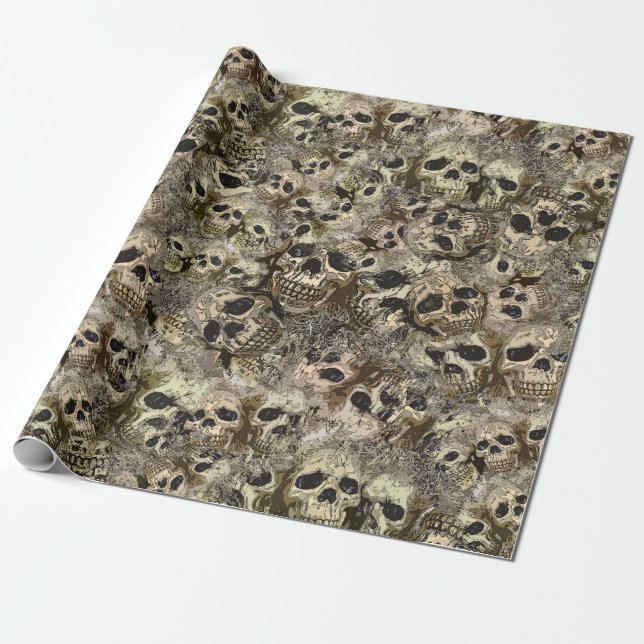 Papel De Presente Pilares de crânios (Desenrolado)