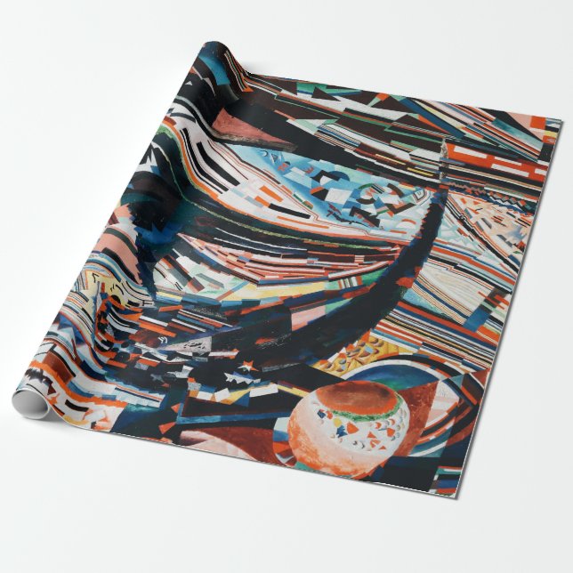 Papel De Presente Pilha de barco de madeira marrom e azul lote (Desenrolado)