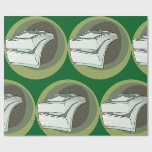 Papel De Presente Pilha de Dinheiro em Notas Verdes