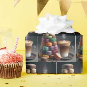 Papel De Presente Pilha de Macarons com Latte