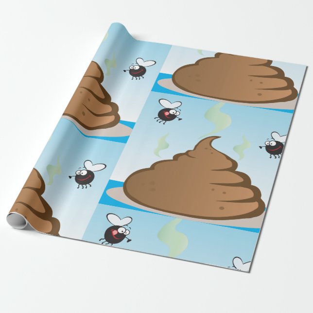 Papel De Presente Pilha Fedorenta De Poop (Desenrolado)