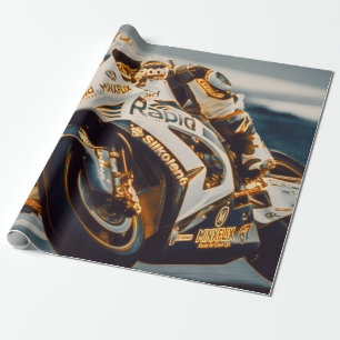 Papel De Presente Piloto da motocicleta