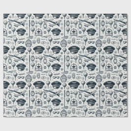 Papel De Presente Piloto Golf temático com aeronave