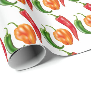 Papel De Presente Pimenta Malagueta Habanero Jalapeno