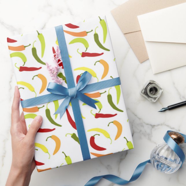 Papel De Presente Pimento-pimentão-preto-e-branco (Presentear)