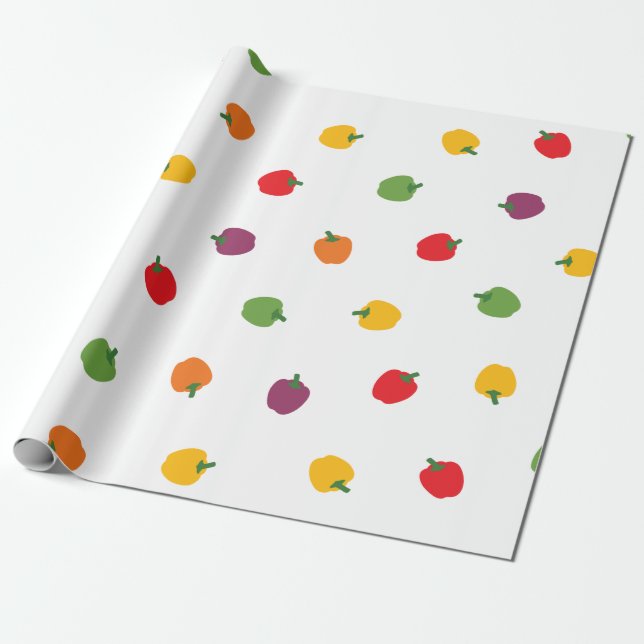 Papel De Presente Pimentos de células coloridas (Desenrolado)