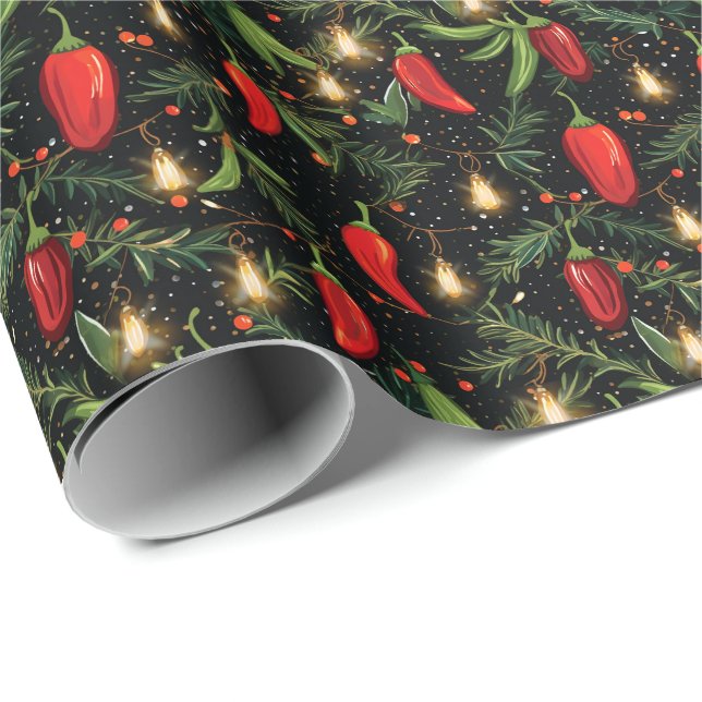 Papel De Presente Pimentos de Natal (Ponta do rolo)