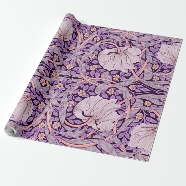 Papel De Presente Pimpernel Purple, William Morris (Desenrolado)
