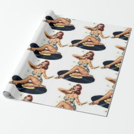 Papel De Presente Pin Up Girl on Record