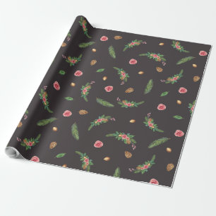 Papel De Presente Pinça rosa e pinheiro de presente de feriado
