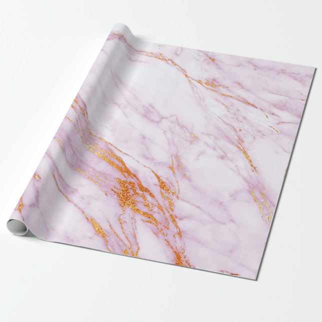 Papel De Presente Pincéis brilhantes de Cinza rosa branca (Desenrolado)