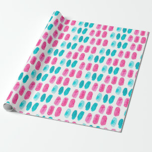 Papel De Presente Pincéis cor-de-rosa azul. padrão de pintura abst