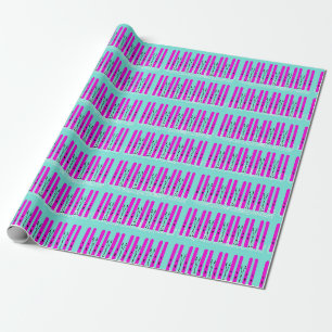 Papel De Presente Pincéis cor-de-rosa em azul