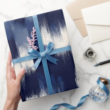 Pincel Artístico Naval Traço Abstrato Índigo Padrã